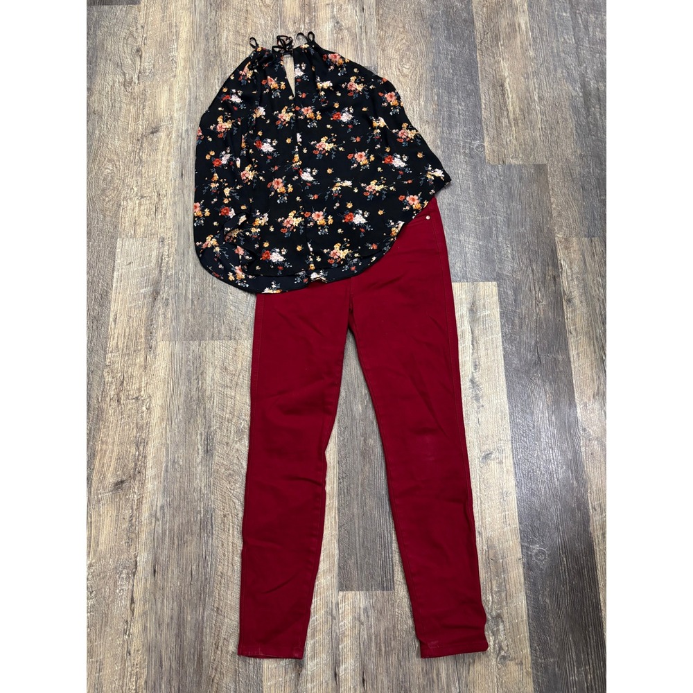 Judy‎ Blue Burgundy Garment Dyed Skinny Jeans High Rise Red Wine JB88760C 7/28